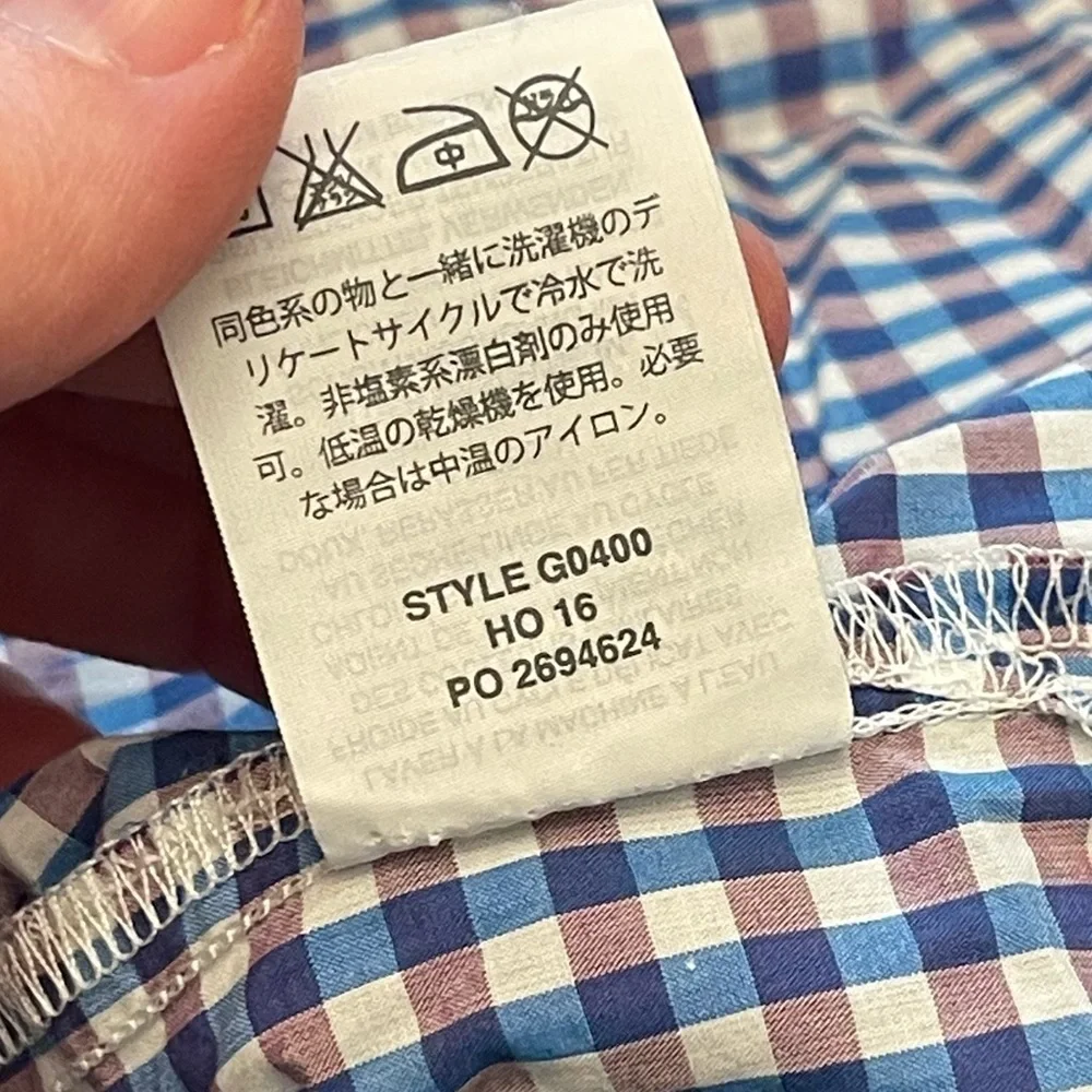 J crew white blue micro plaid puff sleeve cotton blouse